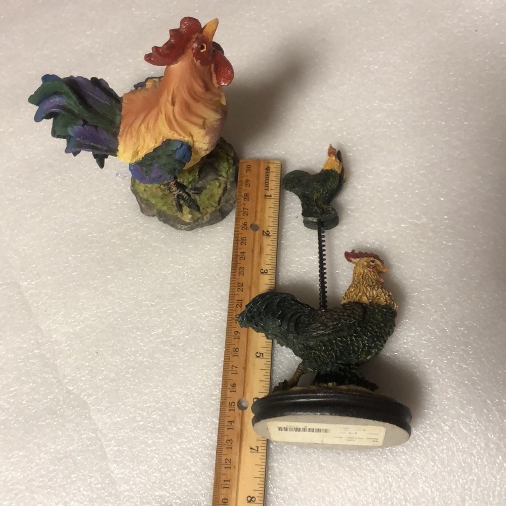 Vintage Rosters collection-3 pieces.Ceramic - Picture 6 of 15